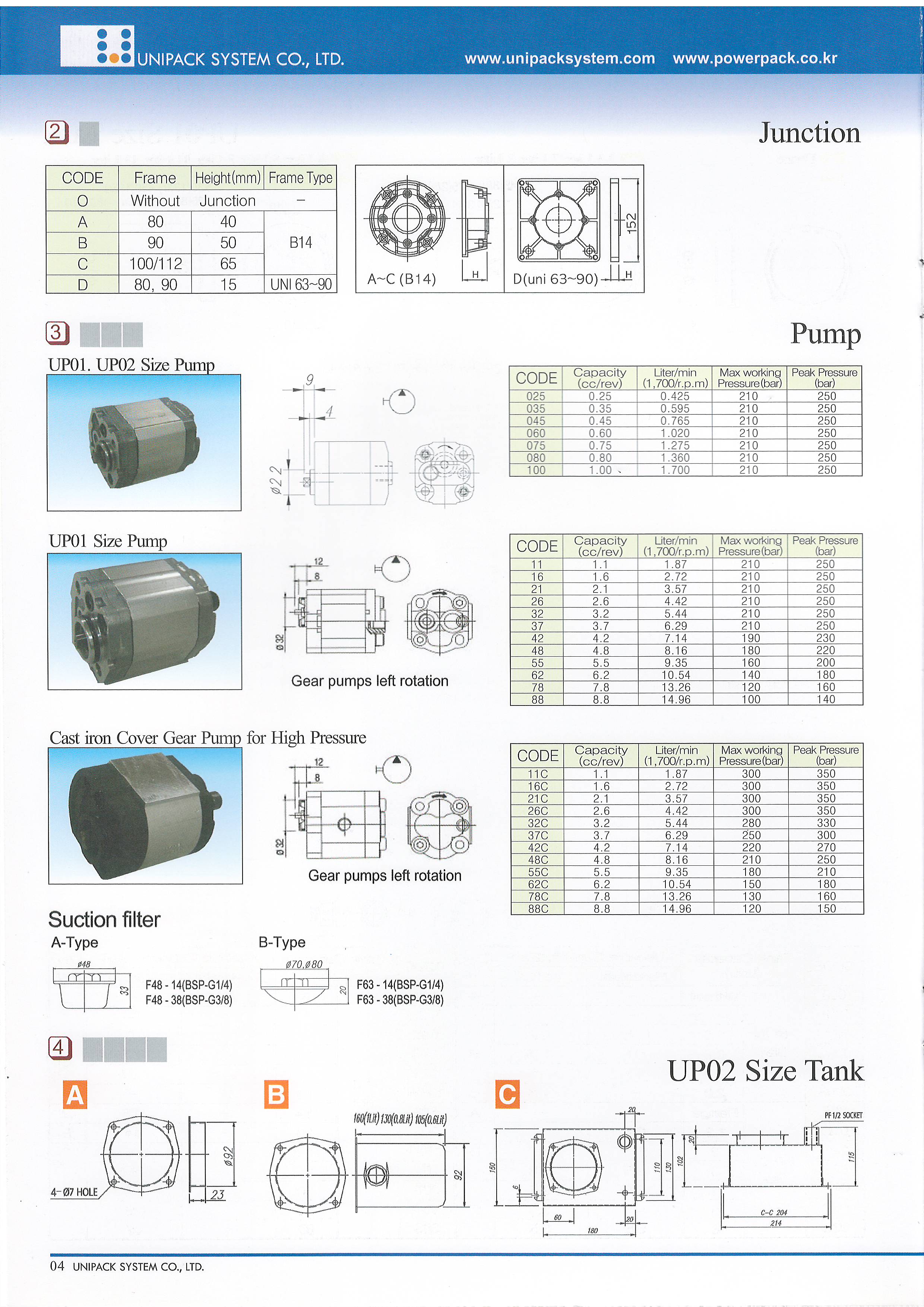 유니팩시스템 (유압 파워팩, 유압 유니트) 브로슈어 이미지1