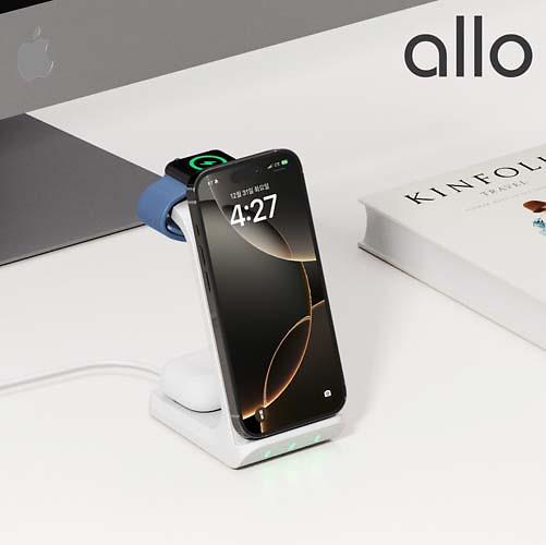 [알로] UC320WA 갤럭시 애플 올인원 3in1 고속 무선 충전기 1P 사진