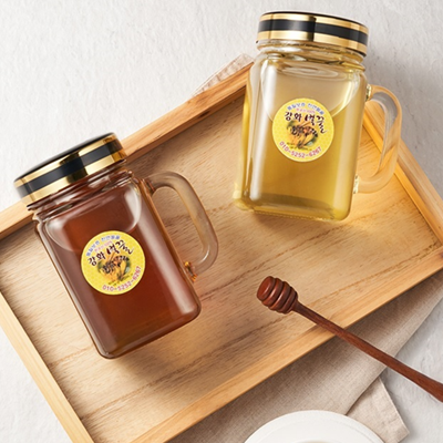 강화 천연 벌꿀 화분 2종 선물 세트 (아카시아꿀+잡화꿀) 사진