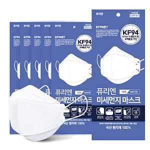 퓨리엔 미세먼지 마스크 KF94 대형 화이트 1P (의약외품) 사진