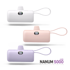 바른생활 나눔5000 듀얼 도킹 일체형 보조배터리 5000mAh c타입+8핀 1P 사진