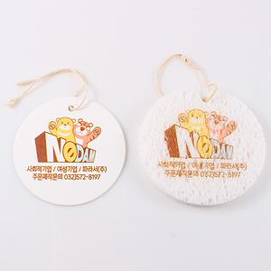 [원형 디자인] 캐릭터 or 로고,문구 인쇄 가능한 친환경 펄프 수세미 - 개별 주문제작 수세미 사진